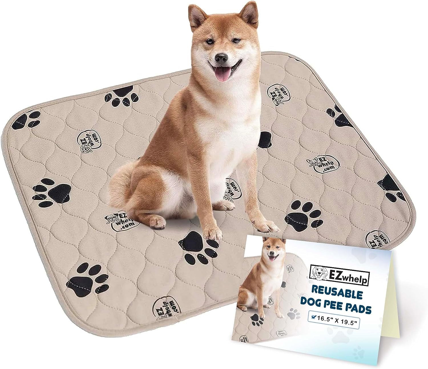 Reusable Dog Pee Pads for Dogs - Waterproof Potty Training Pee Pad - Washable Dog Training Pads W/ Rounded Corners Puppy Pad - Lightweight & Laminated Whelping Pad Dog Mat Pet Supplies - 2 Pk