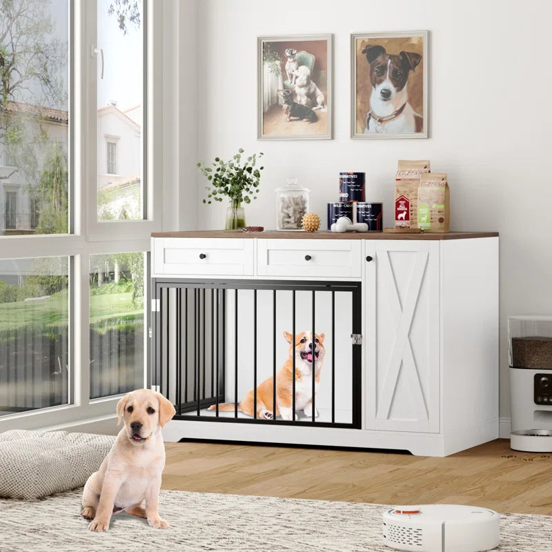 Ansel 47.2" Dog Crate Furniture with Drawers